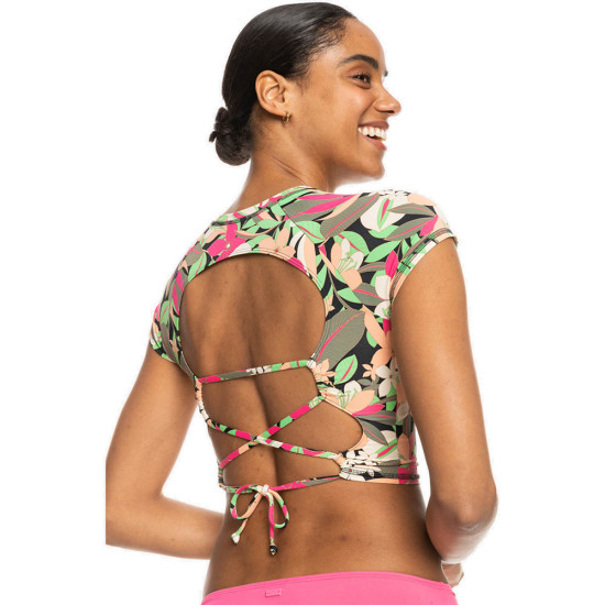 Roxy Γυναικείο μαγιό Palm Song Laced - Short Sleeve Zipped Rash Vest for Women